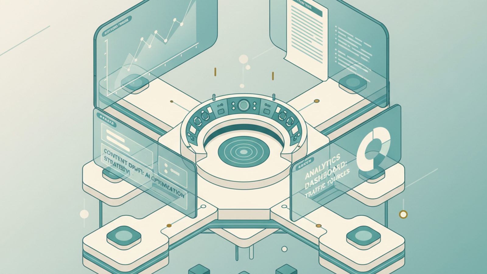 Isometric illustration for ai for seo article