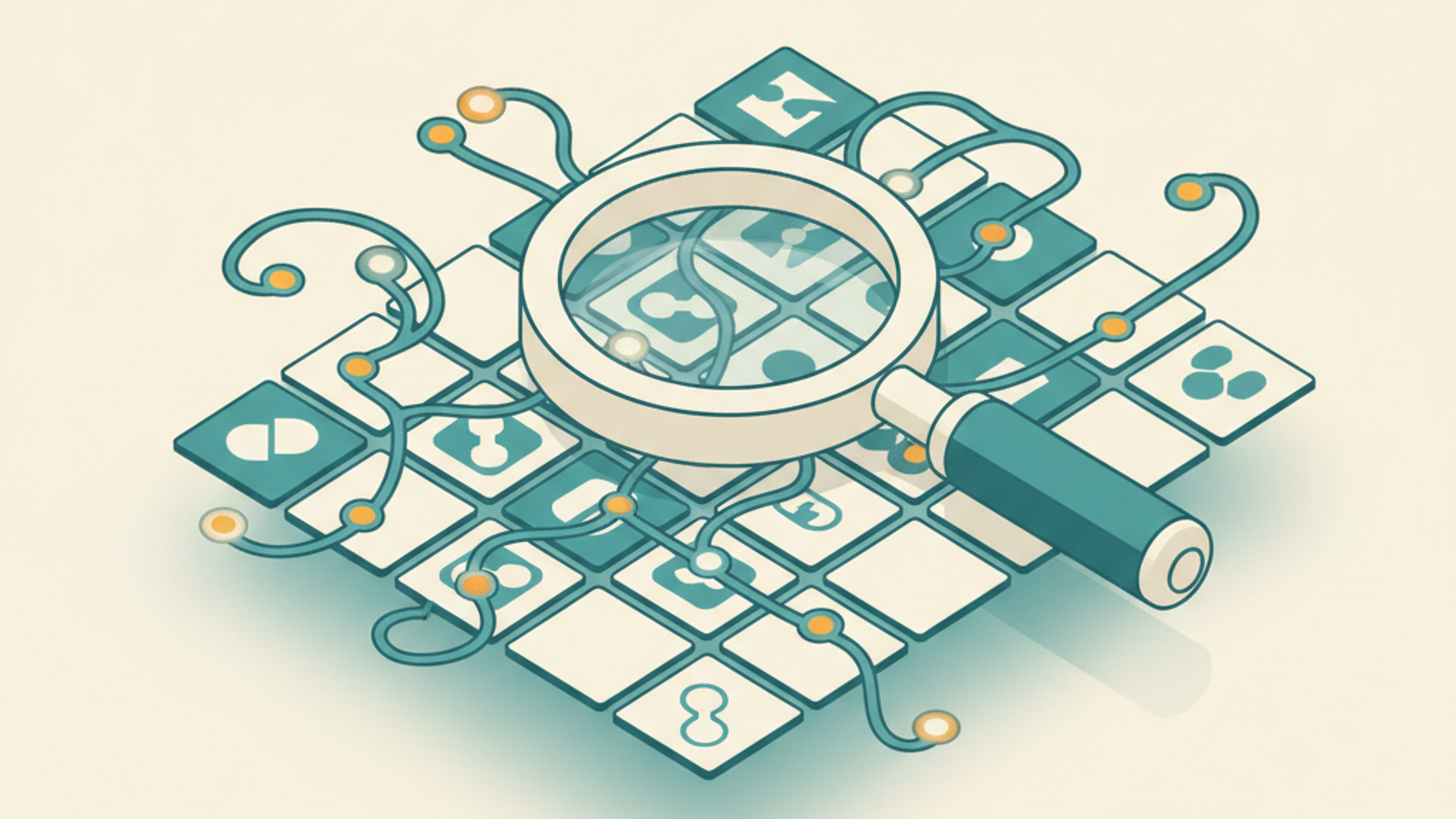 Isometric illustration for ai keyword research article