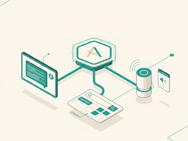Isometric illustration for answer engine optimization article