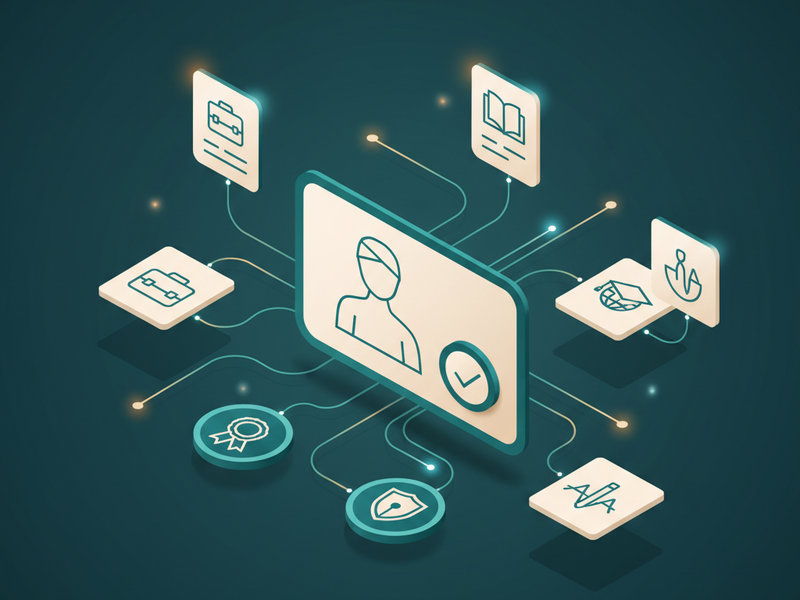 Isometric illustration for author authority seo article
