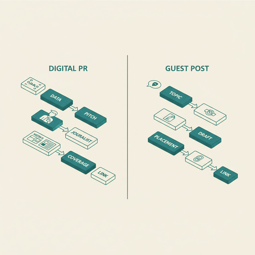 Infographic for Digital PR vs Guest Posting for Link Building