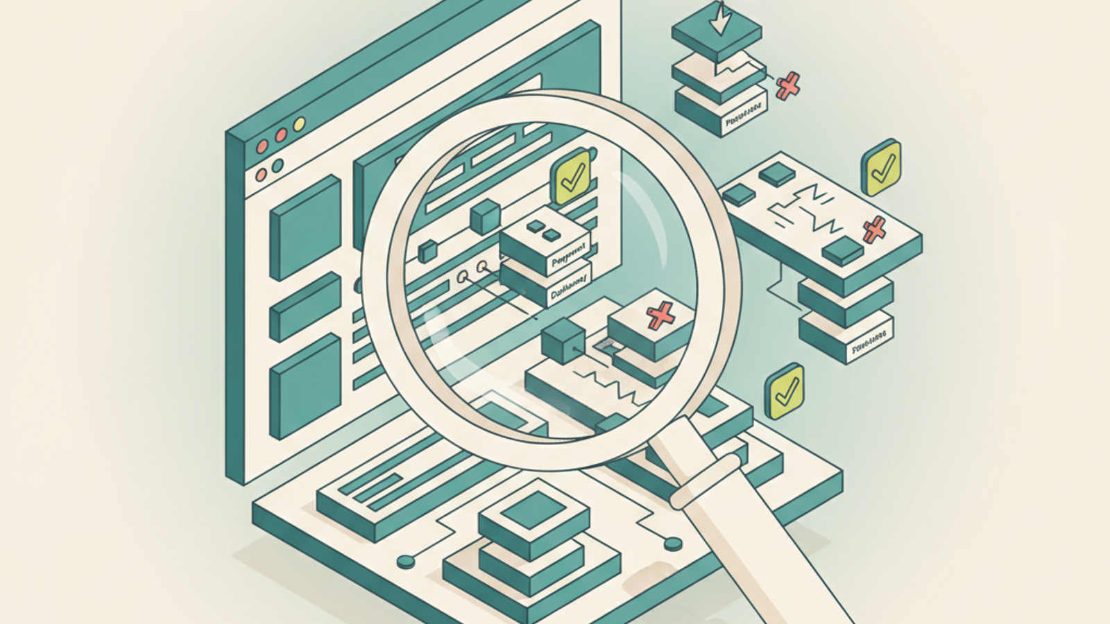 Isometric illustration for ecommerce seo audit article