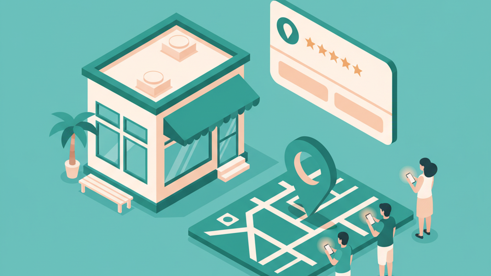 Isometric illustration for local seo article