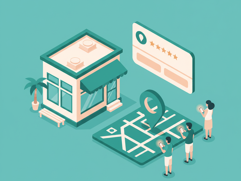 Isometric illustration for local seo article