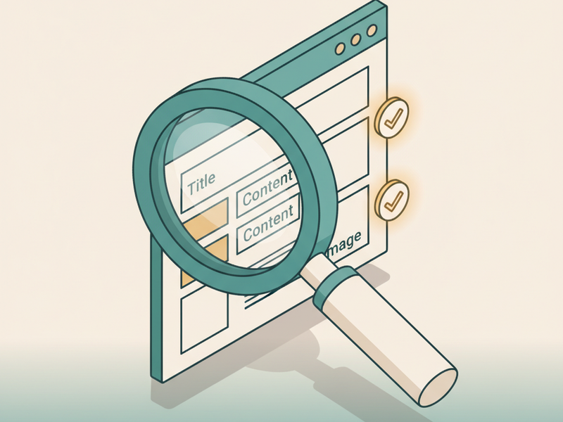 Isometric illustration for on page seo audit article