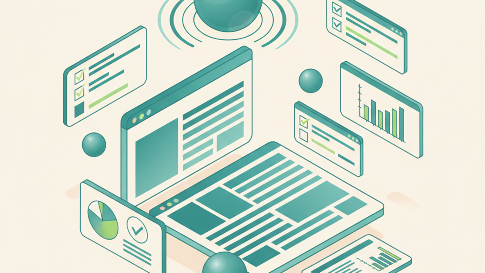 Isometric illustration for seo audit article