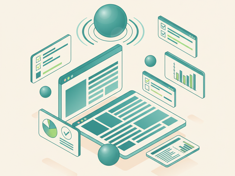 Isometric illustration for seo audit article